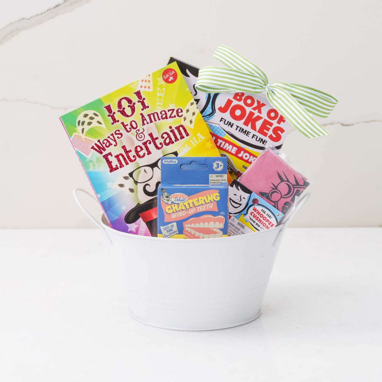 Box of Jokes gift basket for kids